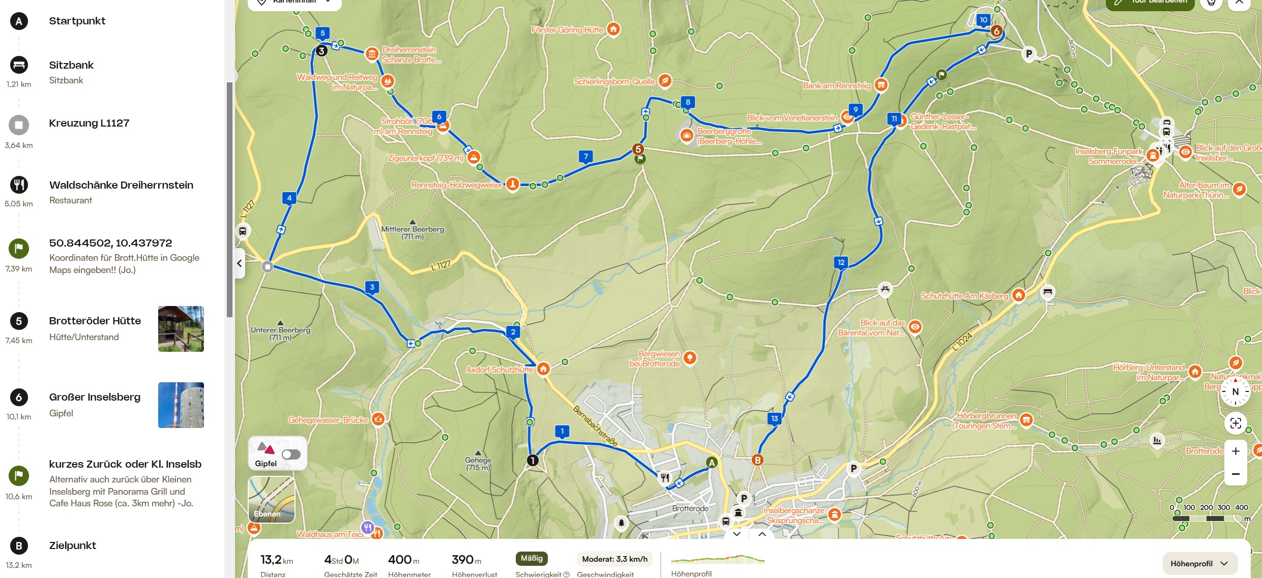 Wanderung Inselsberg